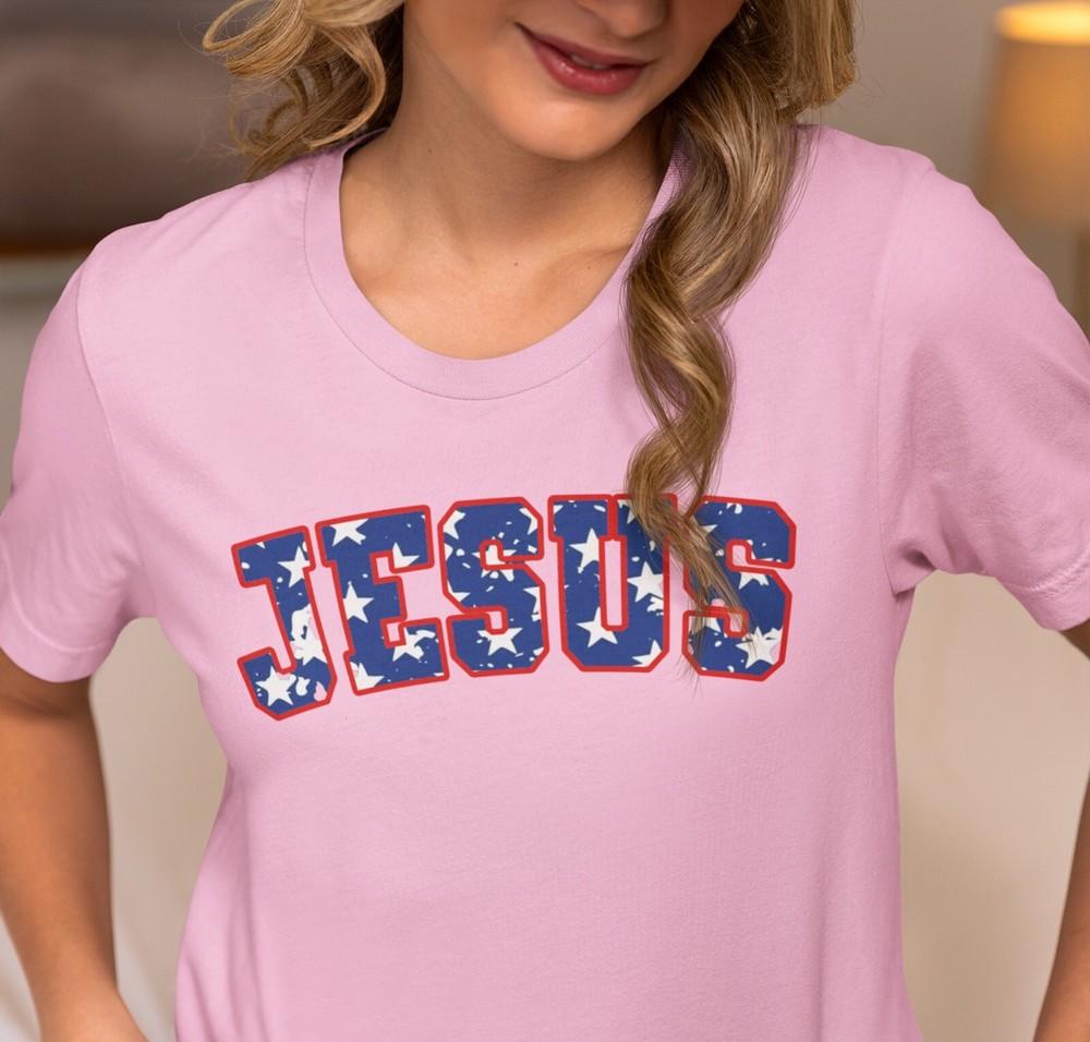 4th of July Shirt Jesus Tee USA Comfort Color Shirt Christian Jesus July 4 Tee Unisex T-Shirt XXXXL