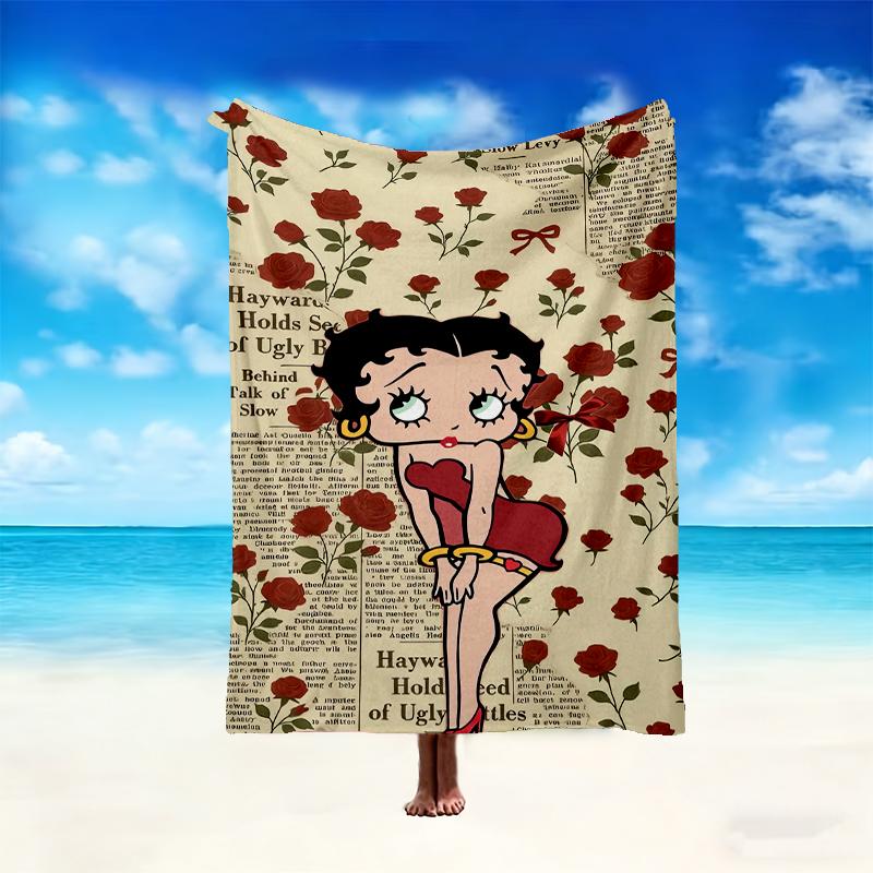 1pc Betty Boop Blanket, Home Printed Throw Blanket - Soft Blanket Gift for Family, Washable Sofa Bed Blanket