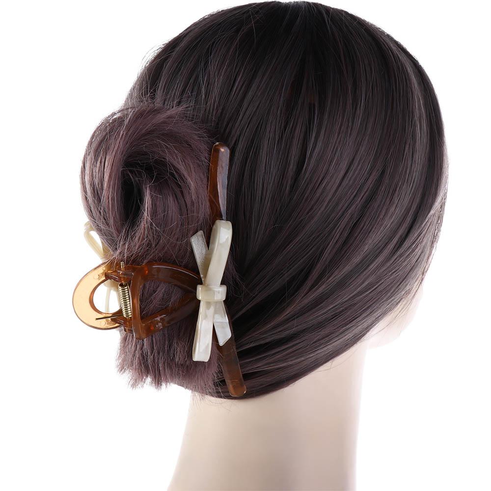 

Acetic Acid Ponytail Holder Bow Hair Claw Hair Accessories Korean Style Crab Clip Women Hair Clips кофейный