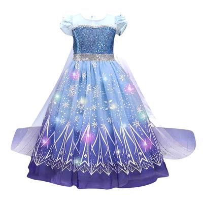 Kostium Sukienka Świecąca dla Dziewczynek Sukienka Księżniczki dla Malucha Do Przebierania z Peleryną Peruka Korona Zabawki Halloween Cosplay, Sukienki Księżniczki dla Dziewczynek