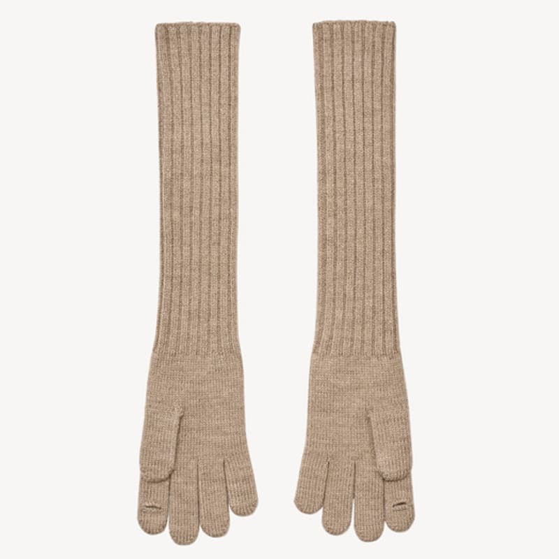RIDIFI Fingerless Long Wool Gloves (beige)