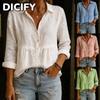 DICFY Women's Fashion Casual Autumn Winter Long Sleeve POLO Neck Blouses & Shirts
