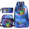 Funny Cartoon Geometry Dash Backpack 3pcs Set Students School Bags School Girls Boys Sports Bookbag Edition Trendy Backpack