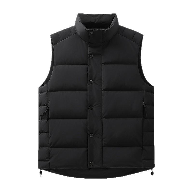 Men's Casual Down Vest - Solid Color, Warm, Loose Fit for Autumn/Winter Fashion