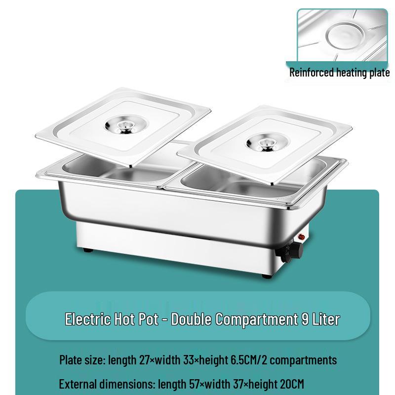 Stainless Steel Electric Chafing Dish with Visible Flip-Top for Buffet & Breakfast