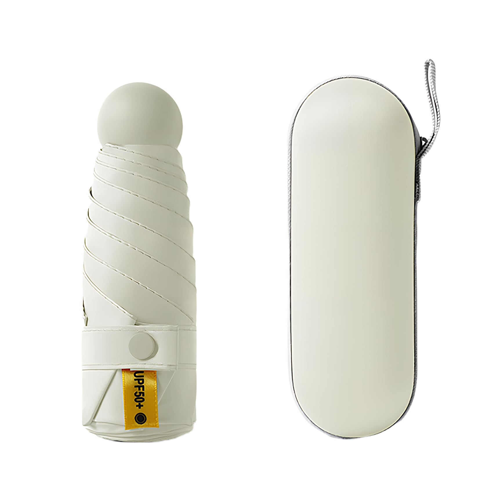 

Компактный УФ-зонт для солнечной и дождливой погоды, милый карманный алюминиевый 17, легко сделать идеальным в качестве подарка [ALLEVG] Зонт, 99% защита, ультралегкий, женский белый