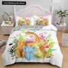 Federa per piumino a forma di giraffa cartone animato King Queen Animali Tropicali Set Biancheria da letto per Bambini Ragazzi Ragazze Adorabile Fauna Selvatica Poliestere Copripiumino