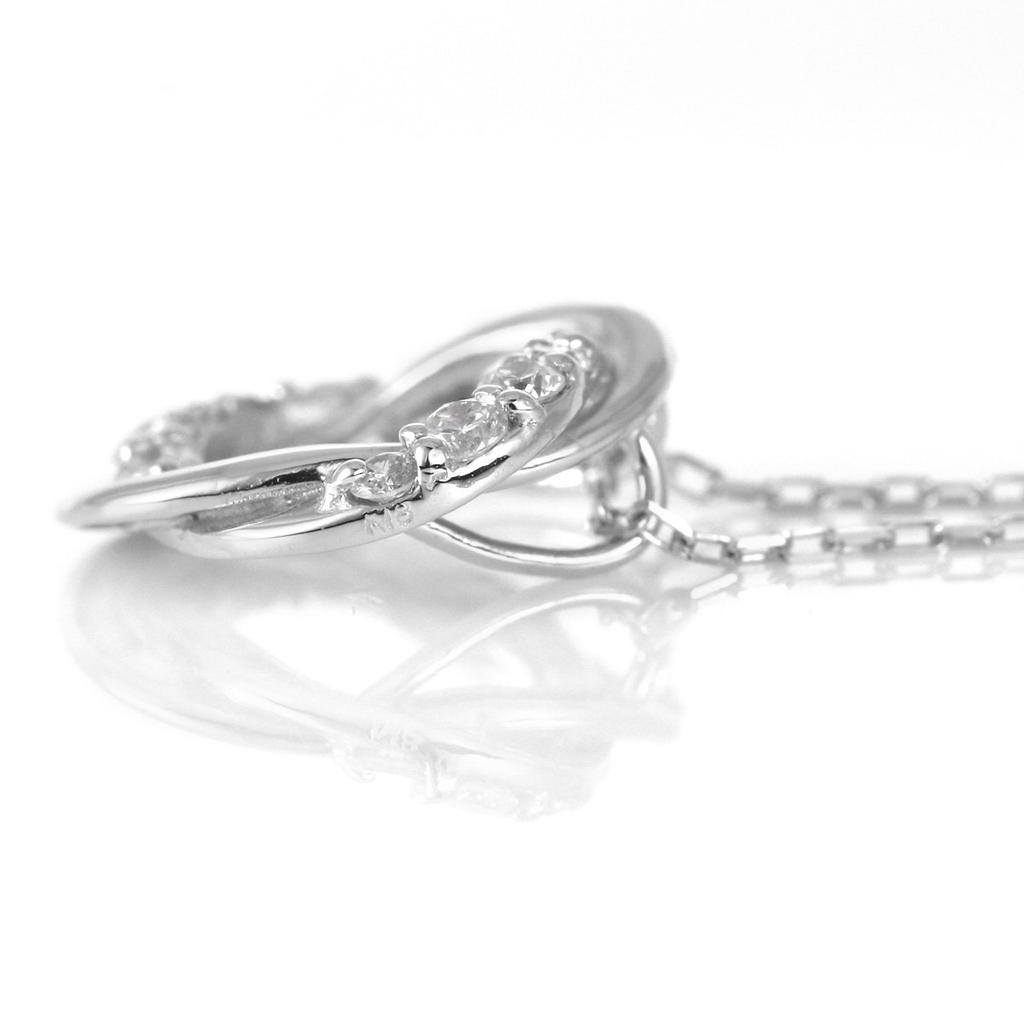 SUEHIRO 18 Karat Weißgold Anhänger Halskette 10 Diamanten