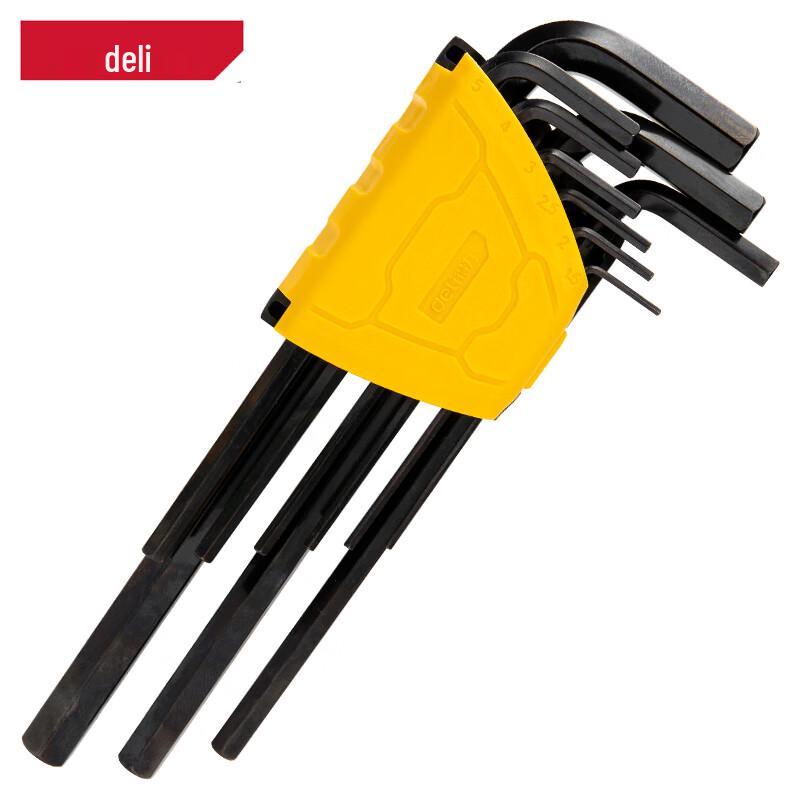 Deli DL231209H 9-Piece Extended Flat Head Hex Key Wrench Set
