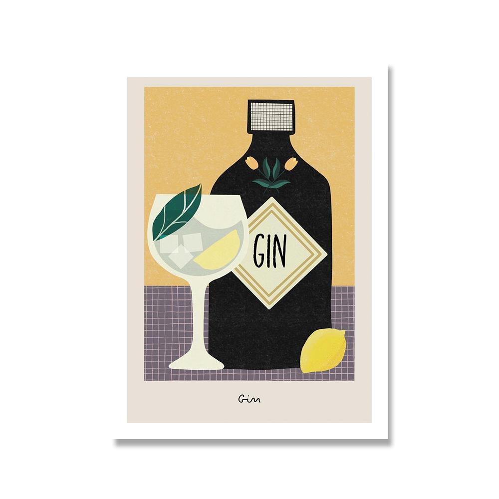 Gin Rum Margarita Mojito Beer Wine Cocktail Wall Art Canvas Painting Nordic Posters And Prints Wall Pictures For Bar Room Decor
