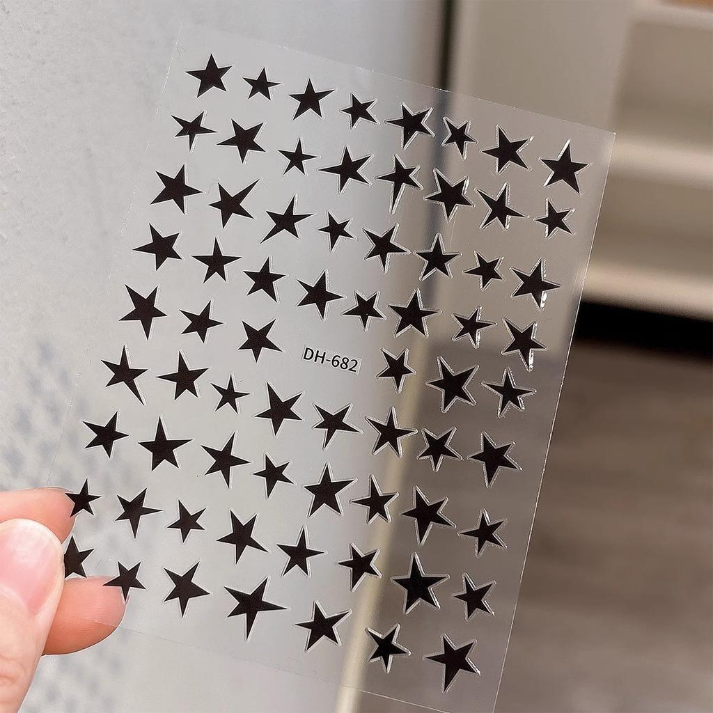 1Pc Color Matching Five-pointed Star Nail Stickers,