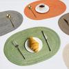 1/4/6PCS 35x50cm Big Oval Green Braided Placemats Gift Table Place Mats for Dining Tables Place Mat Christmas Round Table Mats