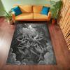 Vintage Greek Mythology Pattern Area Carpet Mat Rug Home Decoration Artistic Black White Modern Living Room Floor Rug