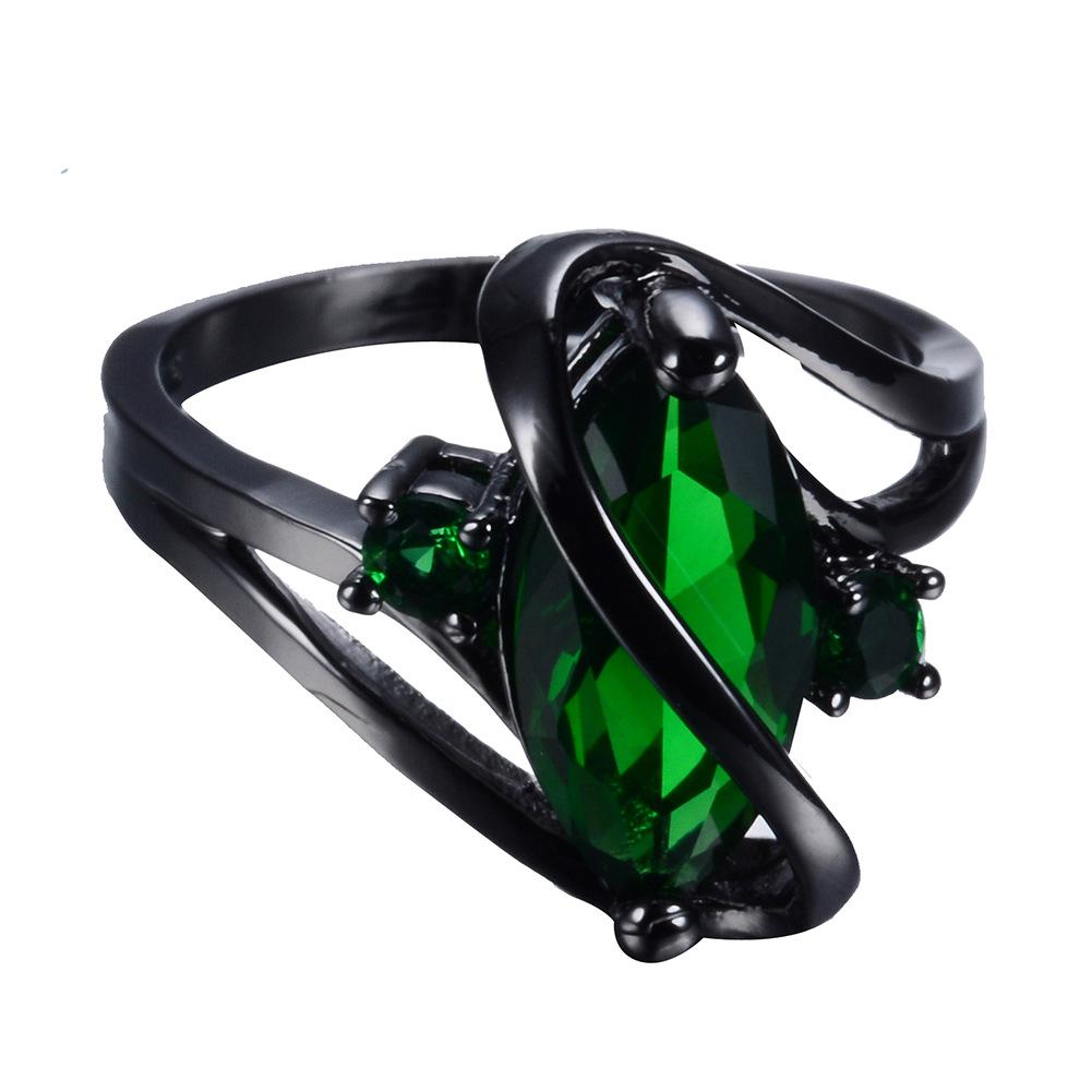 Black Gold S-shaped Zircon High-end Diamond-encrusted Ring for Men, Simple European and American Style Ring