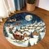 Festive Snowflake Christmas Tree Pattern Rug Soft Floor Mat for Living Room Bedroom Winter Holiday Home Decor Carpet