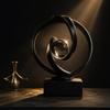 Modern Minimalist Resin Crystal Ball Decorative Ornament Black Matte Fortune Sphere Living Room Entryway Office Desk