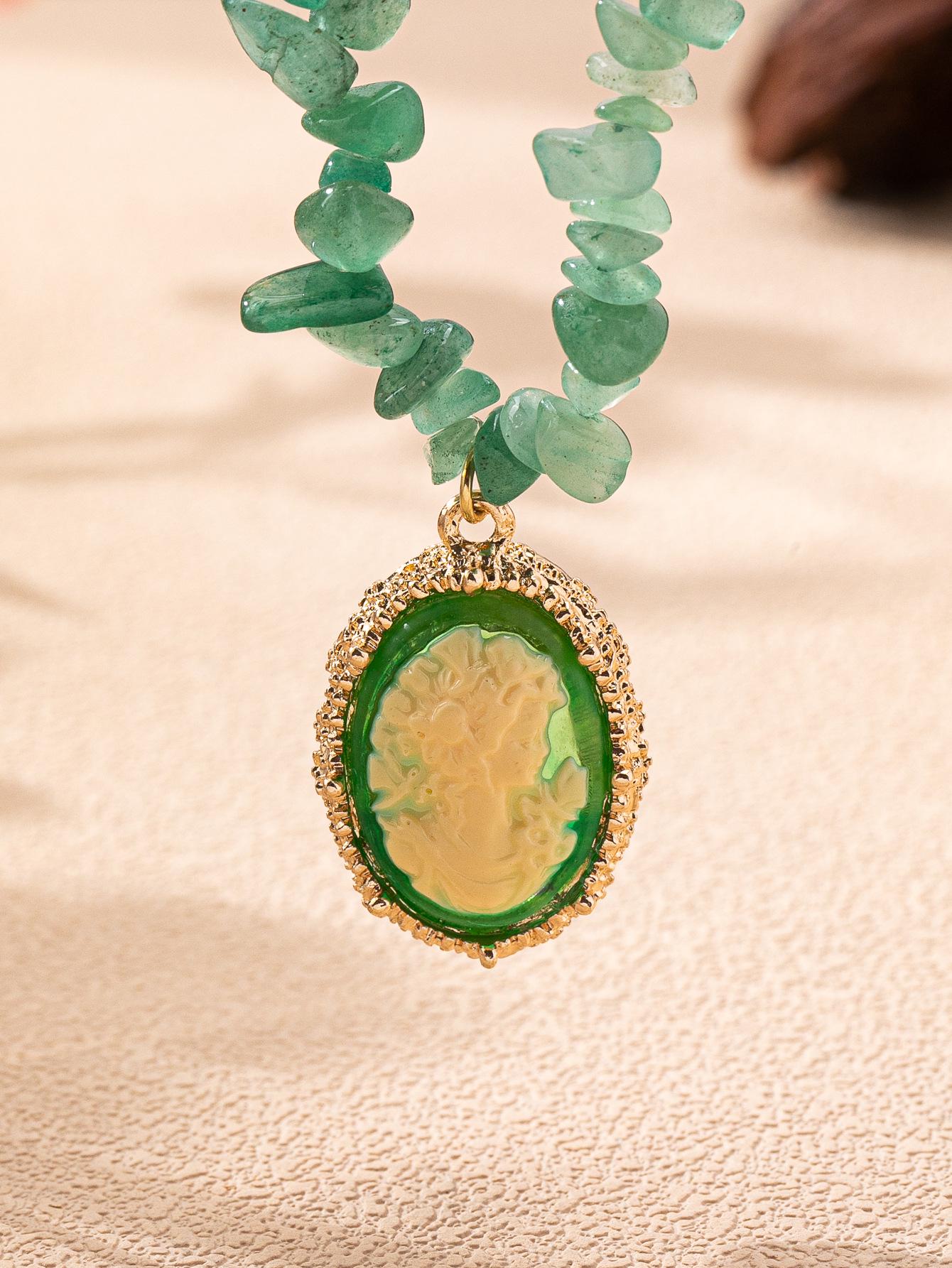 Bohemian Minimalist Women s Necklace with Irregular Natural Stone Beads and Water Drop Pendant