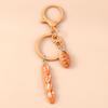 Cute Resin Simulation Food Keychain Waffle Croissant Baguette Bread Key Ring Pendants for Women Girls Handbag Decor Jewelry Gift