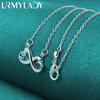 925 Sterling Silver Heart To Heart 18 Inch Pendant Necklace For Lady Wedding Party Fashion Jewelry