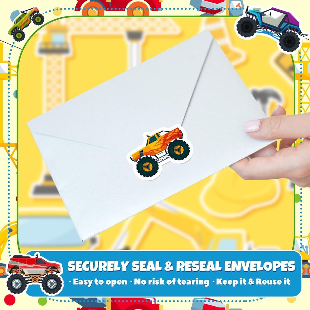 100-500pcs Cartoon Off-road Vehicle Stickers Birthday Party Gift Wrapping Label Scrapbook Reward Stationery Stickers