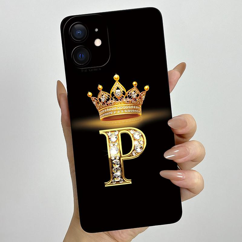 For Apple iPhone 11 Case iPhone11 Pro Luxury Crown Letter Couple Cover Soft Liquid Phone Case For iPhone 11 Pro Max Fundas Coque