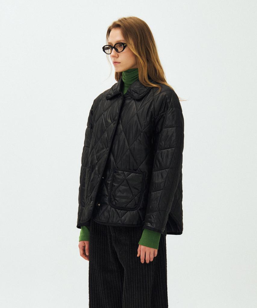 Mais Glossy Quilting Raglan Jacket / Black