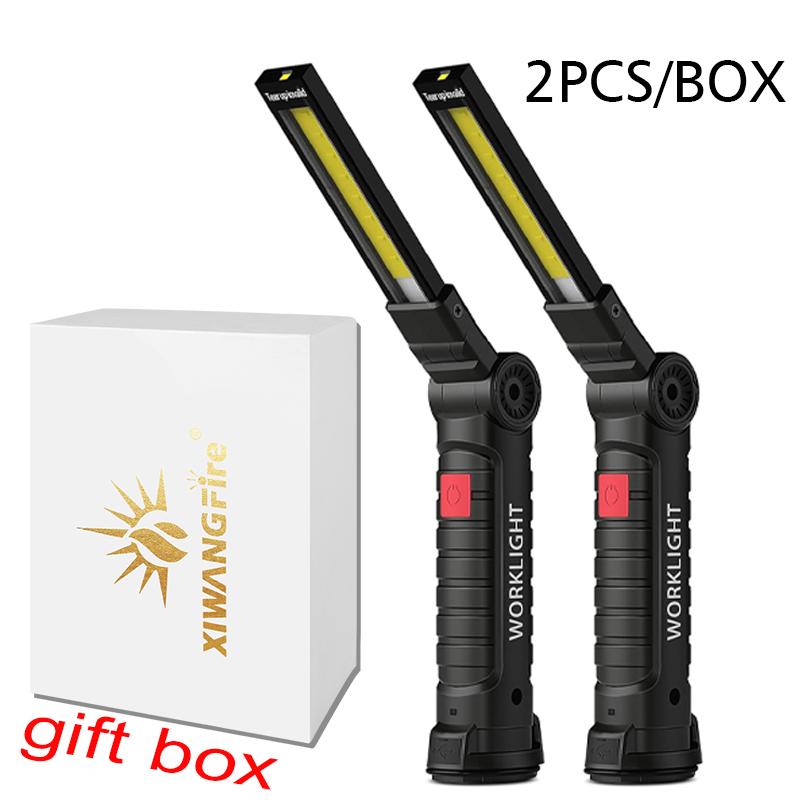 Rechargeable Led Working Light BBQ Fishing Camping Lamp With Magnet and Hook 5 Modes 360° Rotating Light Christmas Gifts For Men