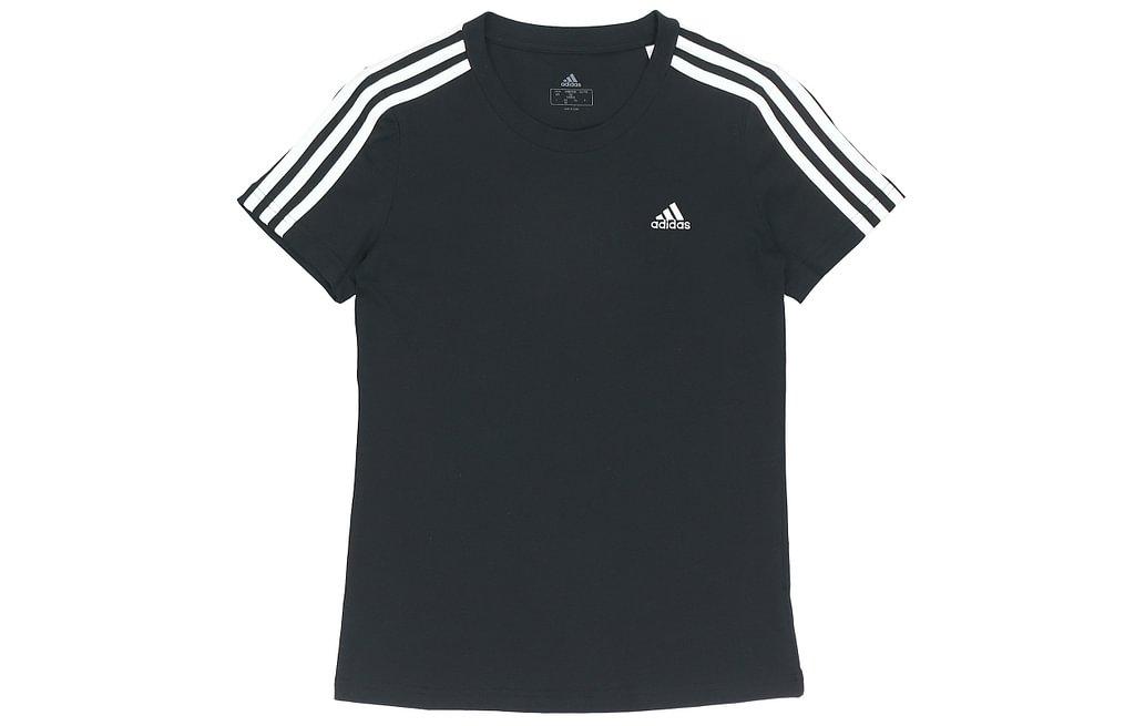 adidas Women s Essentials Slim 3-Stripes Tee Black GL0784 S