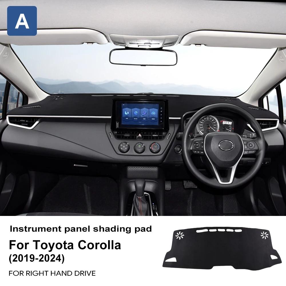 Top Flannel Dashboard Cover Pad for Toyota Corolla E210 2019 2020 2021 2022 2023 2024 Hybrid Anti UV Dash Sun Shade Mat Non Slip