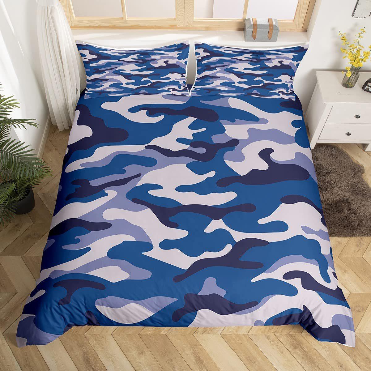

Red Camouflage Pattern Duvet Set Three-Piece Set Bedding Bedroom Decoration EU single 135*200