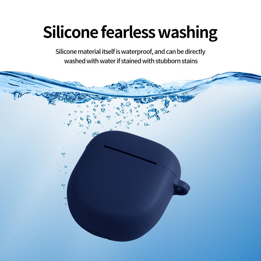 For Bose QuietComfort 2/Ultra Silicone Case Wireless Earphone Anti-Scratch Protective Cover with Carabiner