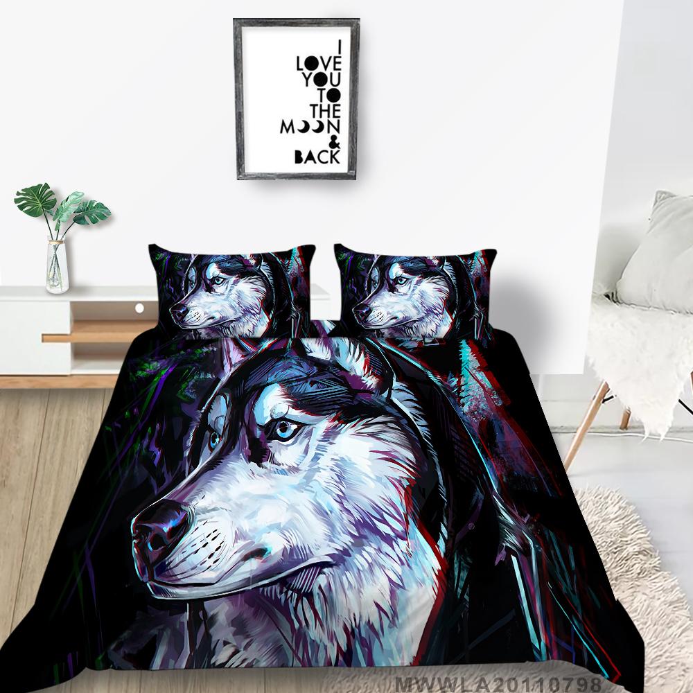 Duvet Cover Set with Pillowcase Wolf Painting Luxury Home Bed Clothes Unique Design Cool Bedding Cover Suit Fashionable