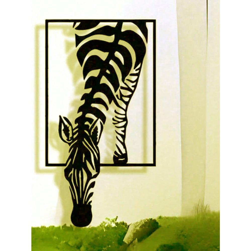 Forged Metal Zebra Wall Decor Modern Farmhouse Bohemian Animal Art