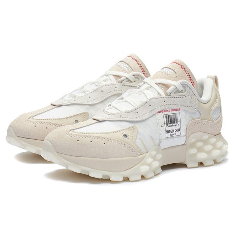 Li Ning Overload Non-Slip Wear-Resistant Breathable Low-Top Sports Casual Shoes Women sneaker Off-White ARYR026-10