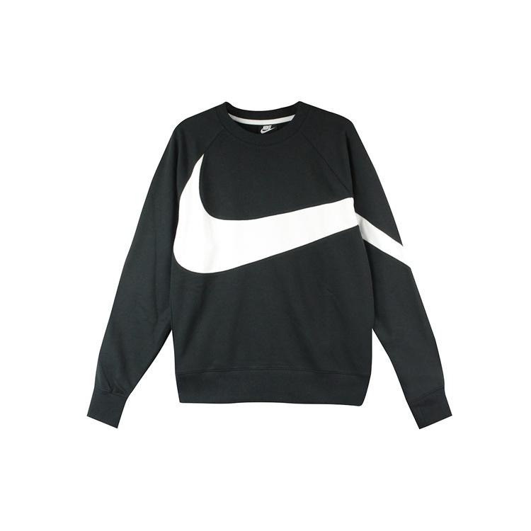 Nike BIG SWOOSH Large Logo Round Neck Pullover Black Men s AR3089-012 S