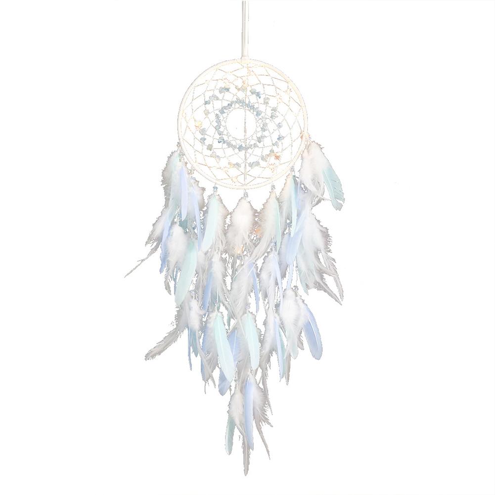 feather Pendants Ornaments Dream Catcher Girl s Room Decoration Wind Chime Pendant blue#0