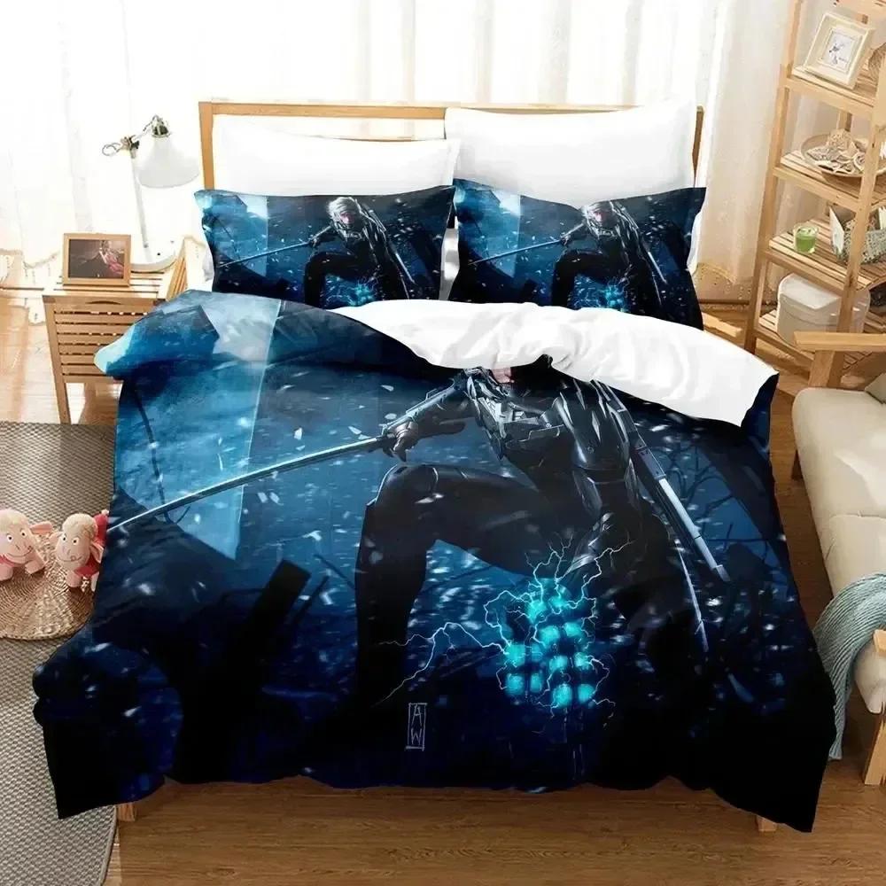 Anime Metal Gear Rising Revengeance On Steam Bedding Set Print With Pillowcase Duvet Cover Soft Queen King Size Bedclothes Home