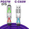 Fast Charging Data Cable 240W Thickened Silicone Charging Cable Multi-Protocol Data Transfer Cable for IPhone Tablets