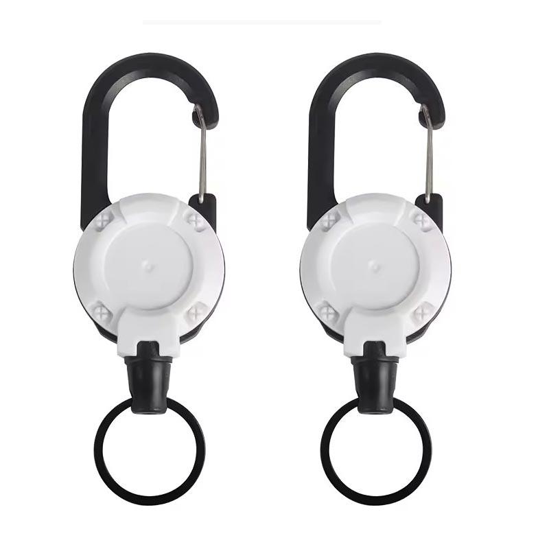 Adjustable Key Chain Adopts Steel Wire Rope Anti-fall Easy To Pull Buckle Elastic Hook Type Telescopic Buckle To Prevent Loss