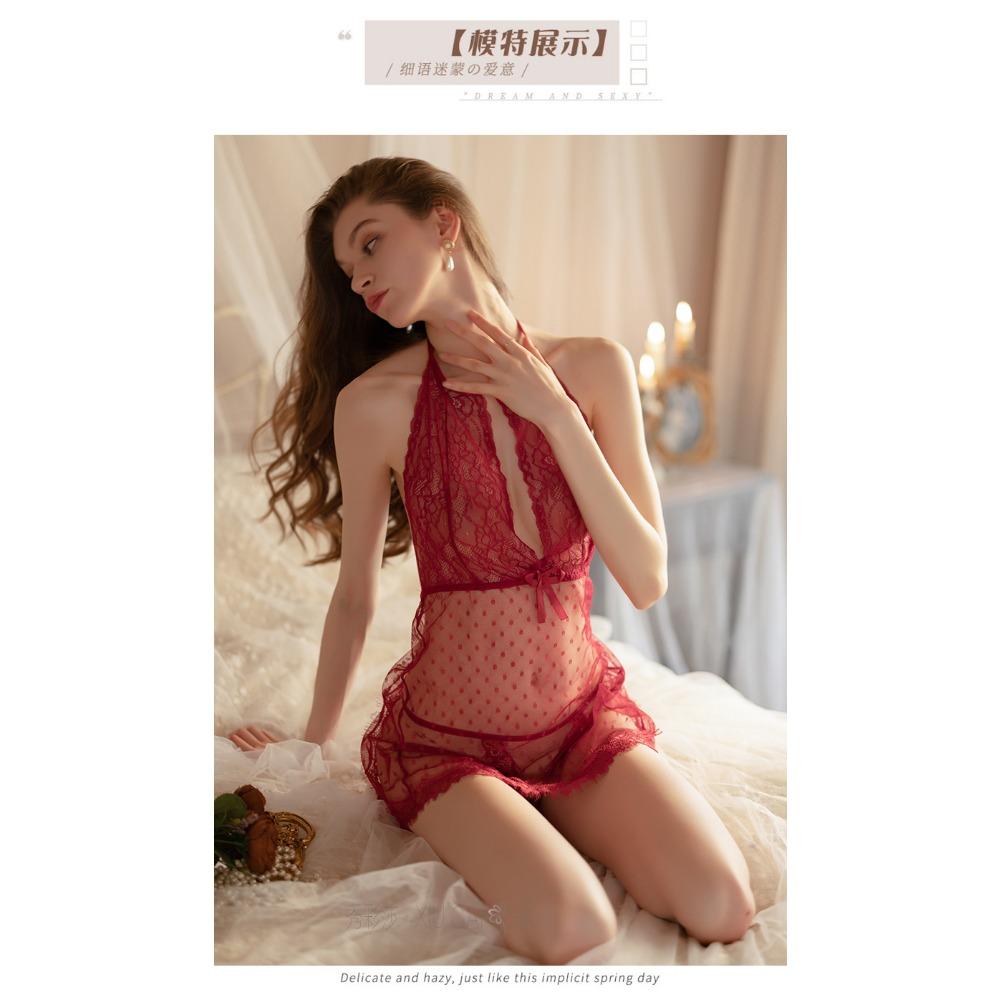 Sexy Erotic Underwear Pure Desire Pajamas Bed Female Passion Temptation Mesh See-through Nightdress Neck Erotic Clothes Wholesale