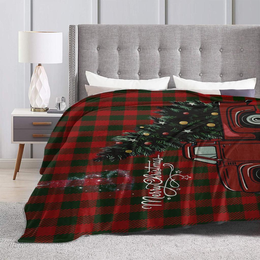Soft Warm BlanketsStudents Decorative Christmas Santa Throw Blanket Flannel Bedspread Living Room Comfortable Sofa Bed Cover