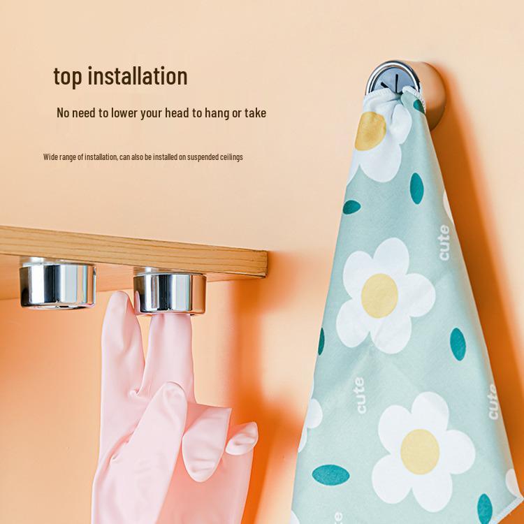 No-Drill Kitchen Wall Rack: Dishcloth, Towel, and Glove Holder Clip