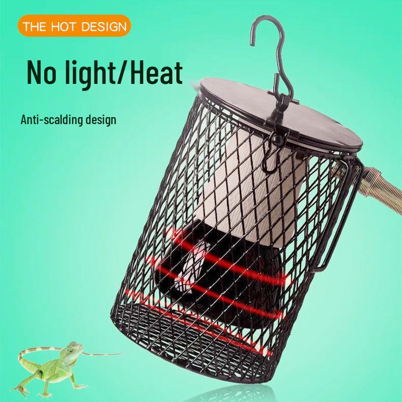 Parrot & Turtle Ceramic Heater Lamp with Insulated Box and Anti-Scald Lampshade for Warming Birds and Sugar Gliders
