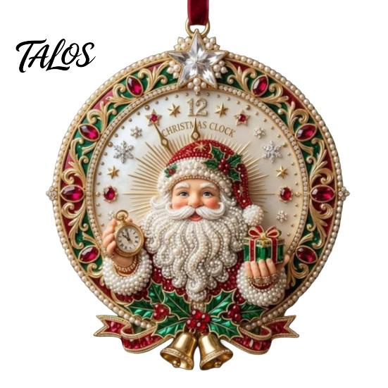 Festive Home Accents Cute Santa Christmas Ornaments, 2D Flat Acrylic Claus Hanging Ornaments Decoration for Holiday Tree, Indoor, Outdoor Party Decor