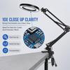10X Magnifying Desk Lamp Metal USB Clamp Light for Crafts