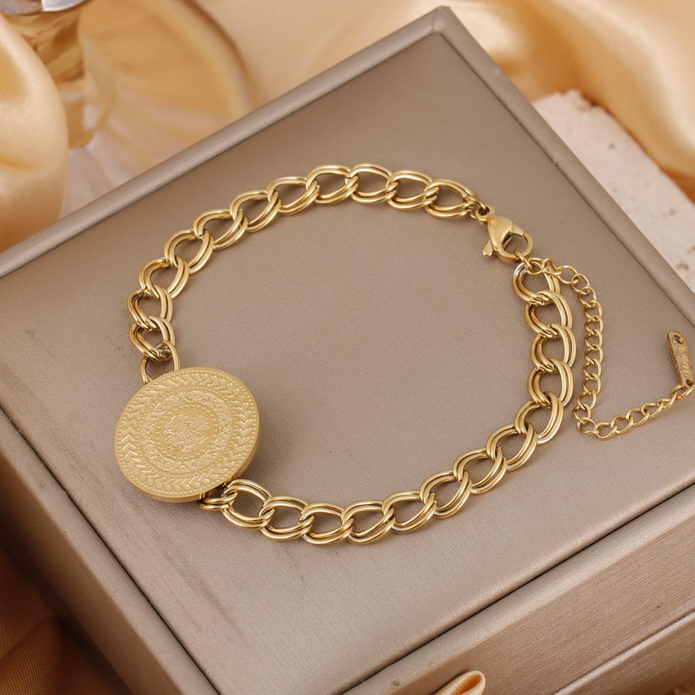 18K Gold Plated Titanium Steel Bracelet - Colorfast, Stylish, and Versatile Stainless Steel Jewelry