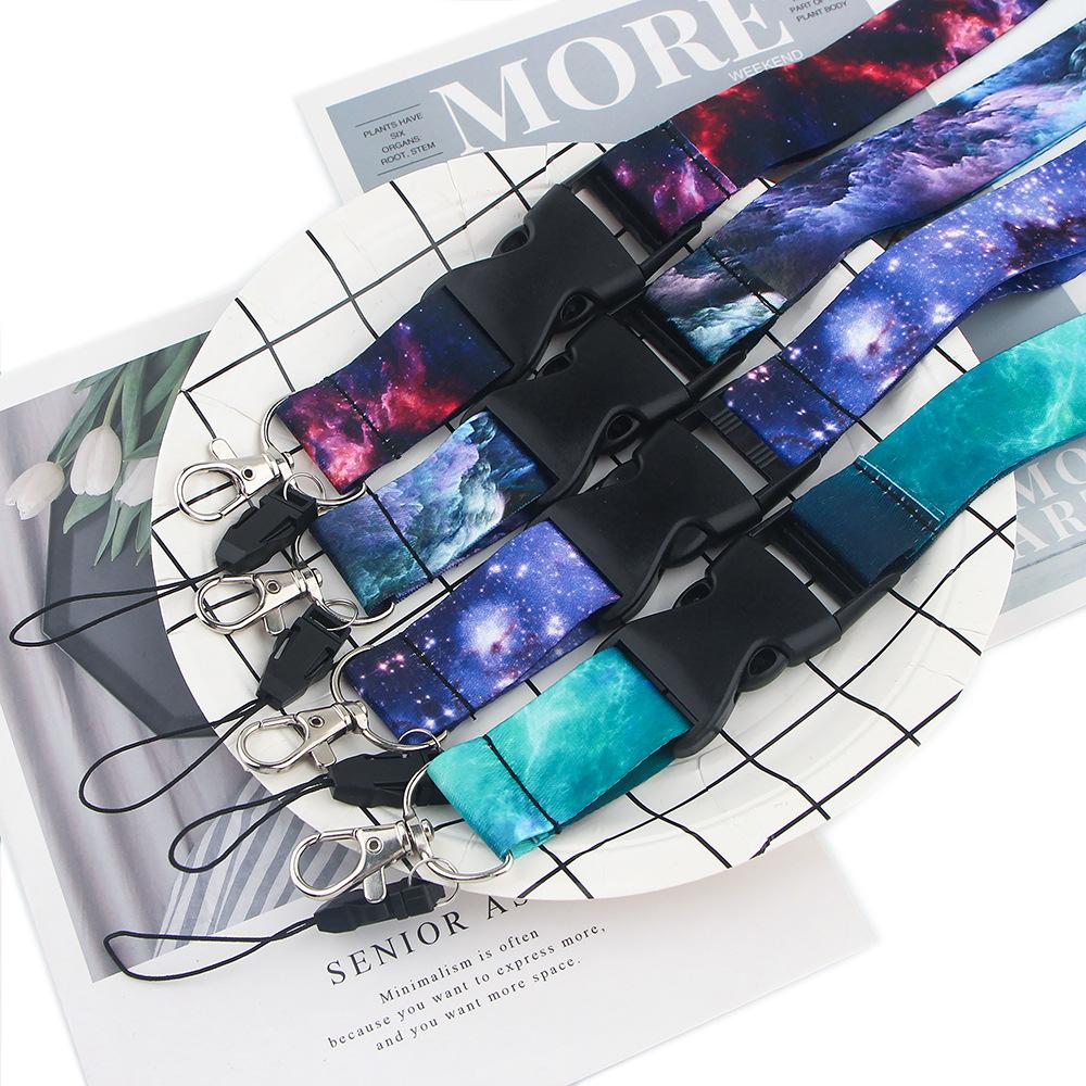 Starry Sky Neck Strap Lanyards for Keys Marble Stripe Keychain ID Credit Card Hang RopeAccessories Gift