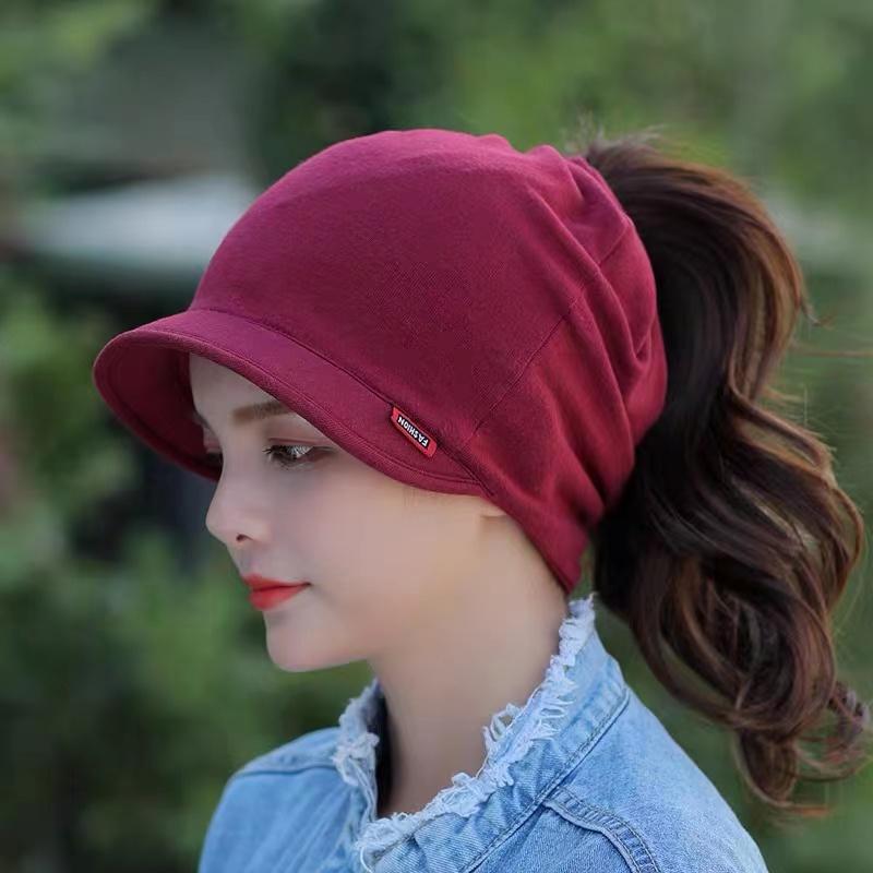 Warm Winter Hat And Scarf Dual Purpose, Fashionable Soft Beanie Hat With Brim Knitted Hat, Women'S Pullover Hat Cap