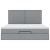 Enjoy restful nights with this Ottoman bed with mattress in light grey 160 x 200 cm fabric