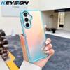 KEYSION Fashion Laser Gradient Colorful Phone Case for Samsung A54 5G A34 A24 A14 TPU+PC Shockproof Back Cover for Galaxy A04S